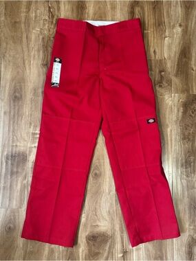 Dickies double knee Work Pants Loose Fit  Red 34x32
